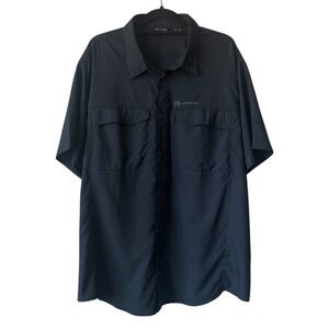 Outventure Men's Technical Short Sleeve Button Front Shirt Black